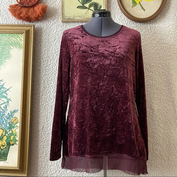 Vera Wang Crushed Velvet Blouse - Picture 2 of 2